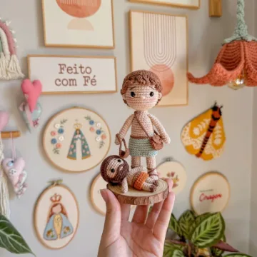 Amigurumi de Davi e Golias