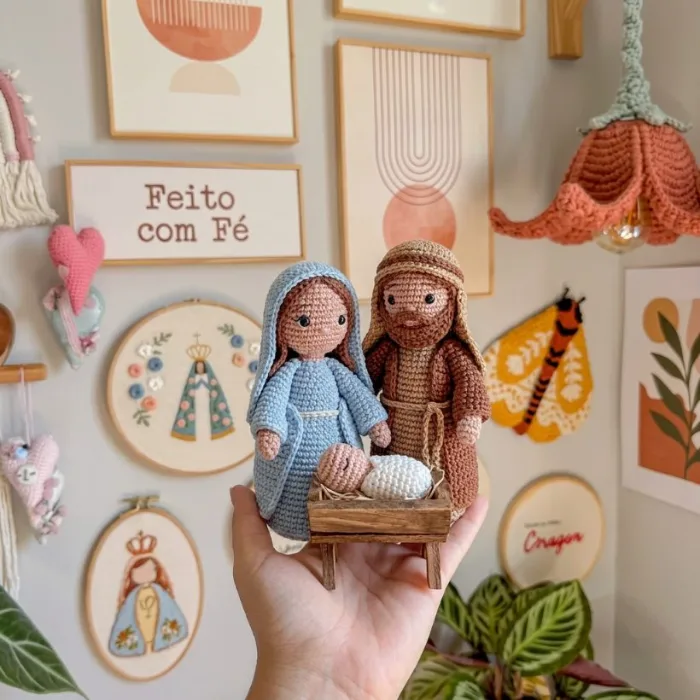Amigurumi de Maria e José